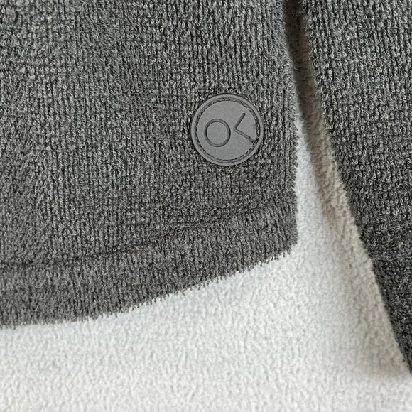 Outerknown Shirt Jacket Mens Small Gray Snap Front Terry Fleece Shacket Pocket - Picture 7 of 11